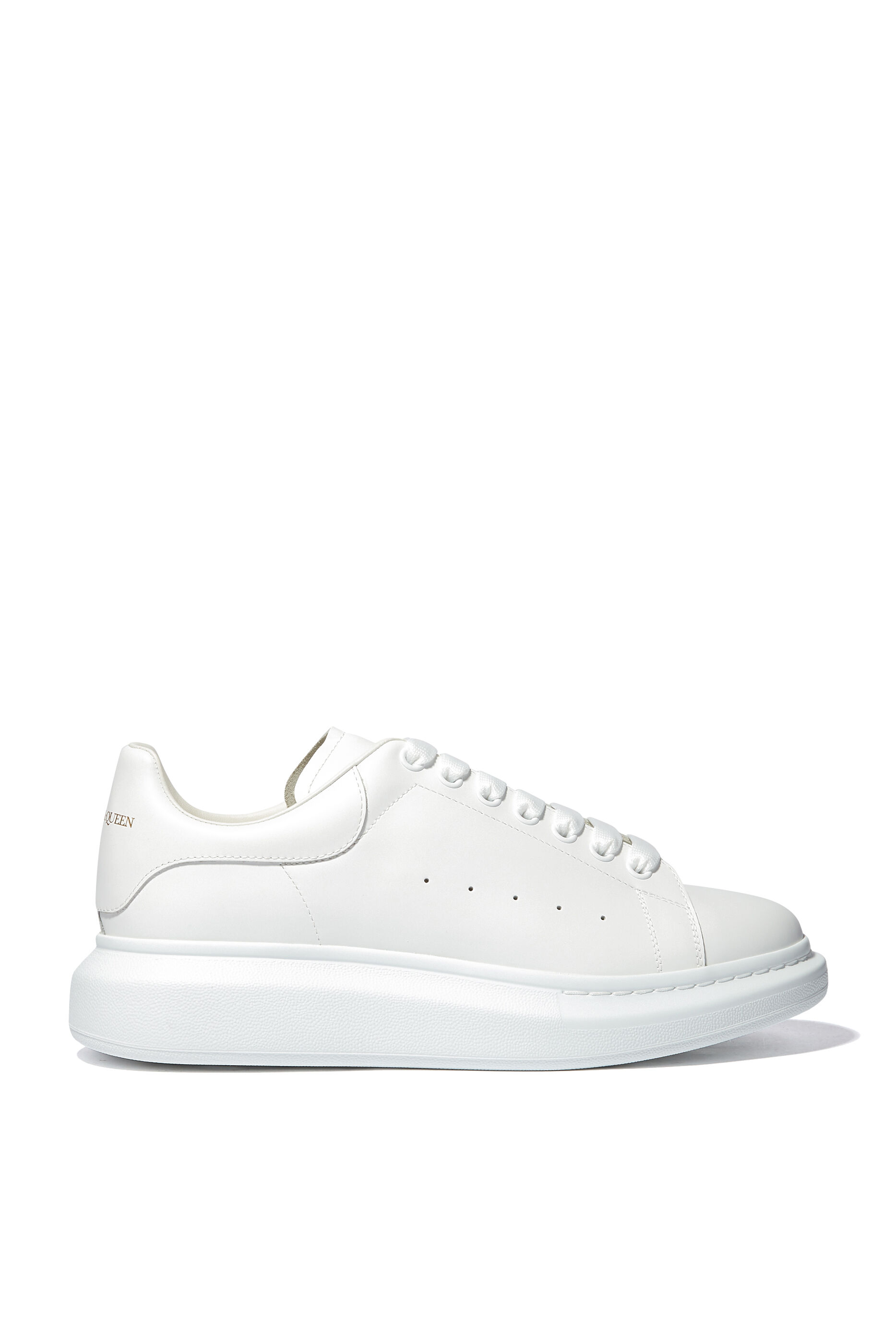alexander mcqueen metallic trim leather sneakers